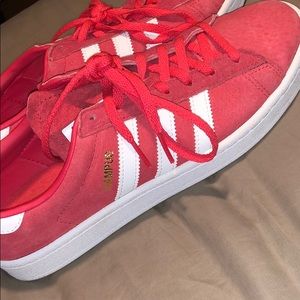 Red adidas campus shoes